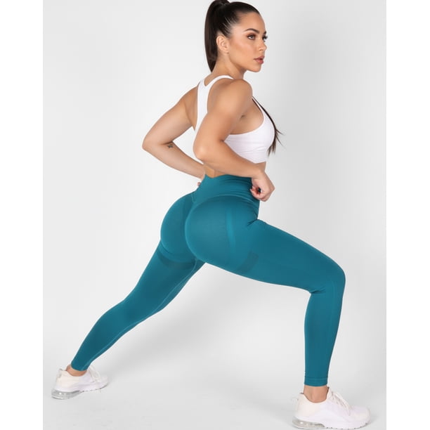 Calza Leggings Deportiva Mujer Doble Push Up Pretina Cruzada