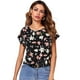 thumbnail image 1 of Polera Floral Manga Murciélago Multicolor negro, 1 of 5