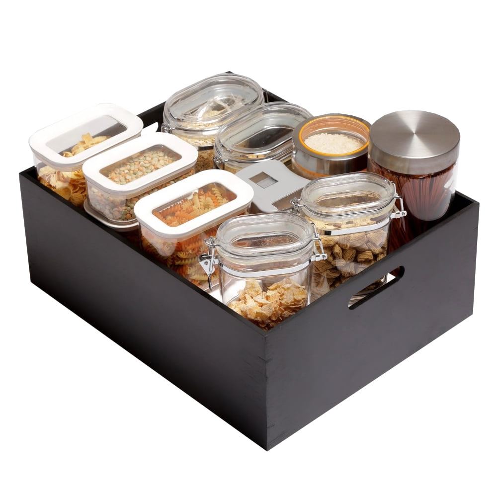 Caja Bambu Hbt Negro Tamaño L 38x29x18 Cm