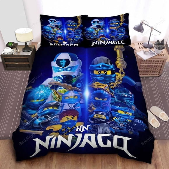 Ninjago Elemental Master Jay Ninja Of Lightning Digital Quilt Feather Duvet Cover Set