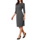 thumbnail image 4 of INSPIRE CHIC Vestido de pata de gallo para mujer, atuendo de maestra para el regreso a clases, vestido elegante ajustado en la cintura con mangas 3/4, M Gris oscuro, 4 of 6