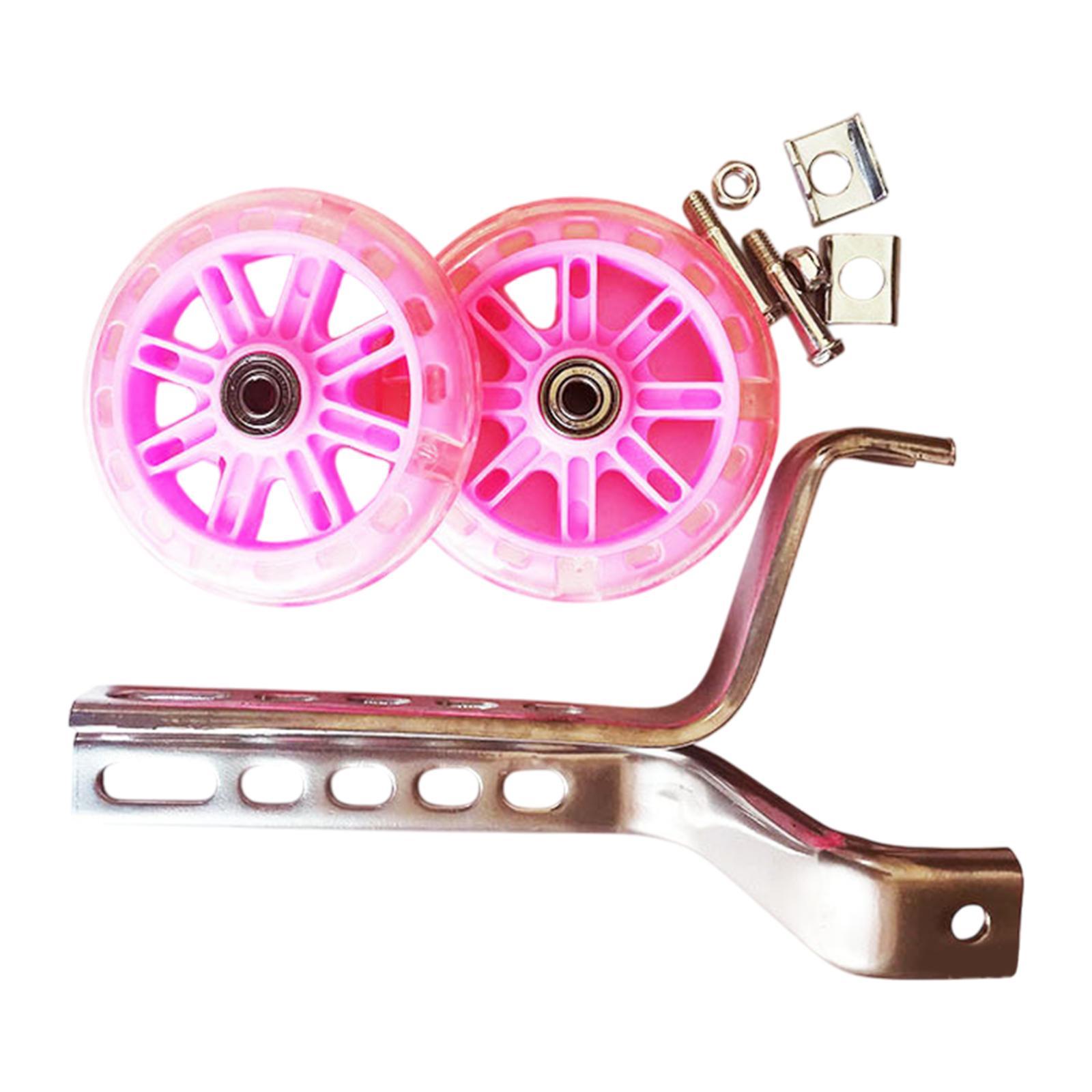 Ioensy - 2X Ciclismo En Bicicleta De Entrenamiento En Bicicleta Ciclismo Para Niños Ruedas De Entrenamiento De Bicicletas Rosa