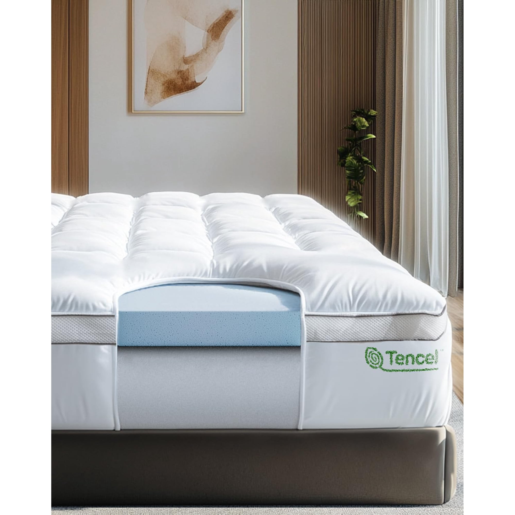 Cubrecolchón Viscosoft De Espuma Viscoelástica De 10 Cm, Tamaño King