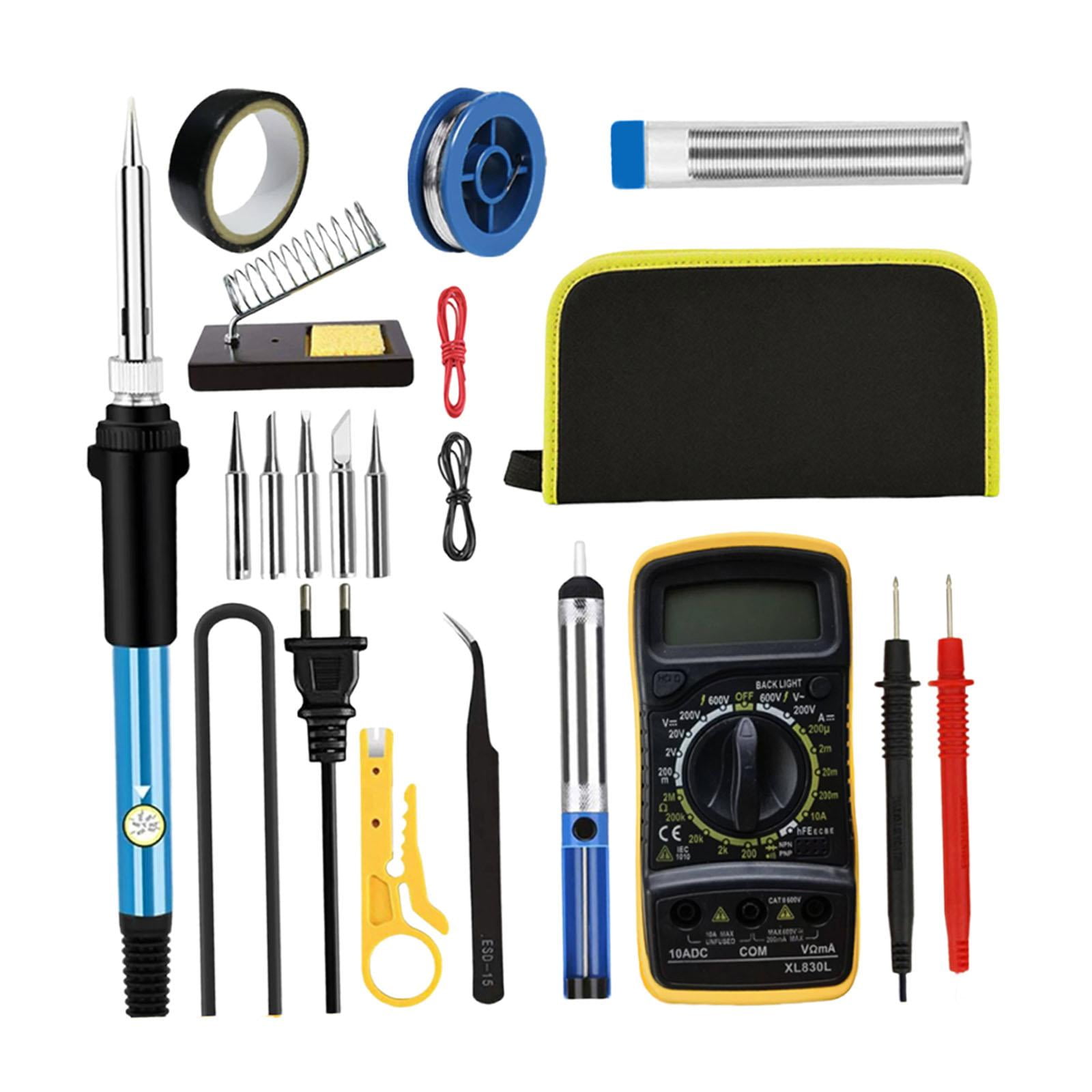 Magideal - Juego De Soldador De 60 W, Accesorio De Calentamiento Rápido, Herramienta Manual Profesional, Temperatura Ajustable, Accesorios De Grabado Para Tallar Con Multímetro