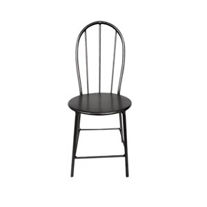 Magideal - Silla Miniatura De Casa De Muñecas Juego De Sillas Metálicas Silla De Respaldo Alto Accesorio De Hierro Adecuado Para Decoración De Muñecas Colección Negro