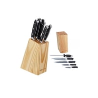 Brinox - Set De Cuchillos 6 Piezas Con Taburete De Madera
