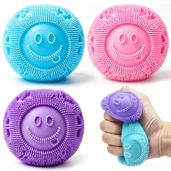 Juguete Antiestrés BLLTYY – Set de 3 Pelotas Suaves y Peludas