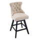 thumbnail image 3 of Swivel Velvet Barstools with Button Tufted Decoration and Wooden Legs, and Chrome Nailhead Trim, Leisure Style Bar Chairs,Bar stools, Set of 2 (Beige),SW1860BG, 3 of 3