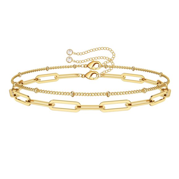 Pulsera Turandoss de cadena tipo clip de papel 15+5 cm chapada en oro