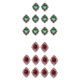 thumbnail image 2 of 20x Cuentas Traseras Planas Botón Adornos Para Hacer Tarjetas Verde Fucsia, 2 of 2
