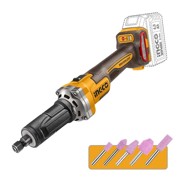 ESMERIL REC BL INDUSTRIAL INALAMBR 1/4" 20V INGCO CDGLI2001