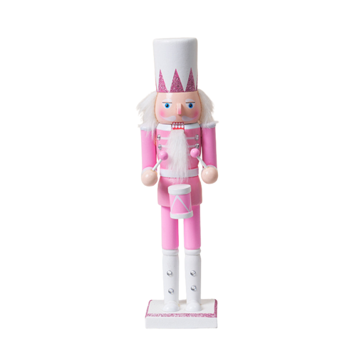Genérico - Cascanueces Decorativo Lucero Rosa 25 Cm - Figura Soldado Tamborilero