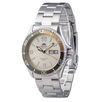 Reloj Orient Mako-3 Automático De Buceo Estilo Esfera Plateada Para Hombre Ra-Aa0821S19B