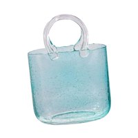Magideal - Jarrón De Cristal Nórdico Maceta Centro De Mesa Arreglo Floral Terrario Florero Hidropónico Forma De Bolso Para Entrada De Oficina Mantel Decoración Azul