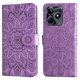 thumbnail image 1 of Funda tipo cartera FOXDOCK para Realme C53 , diseño girasol en relieve, cuero PU, cierre magnético, soporte y tarjetero, 1 of 5