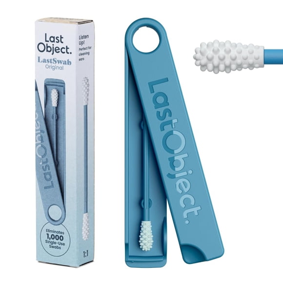 Bastoncillos de algodón reutilizables LastSwab® para limpiar los oídos, color azul