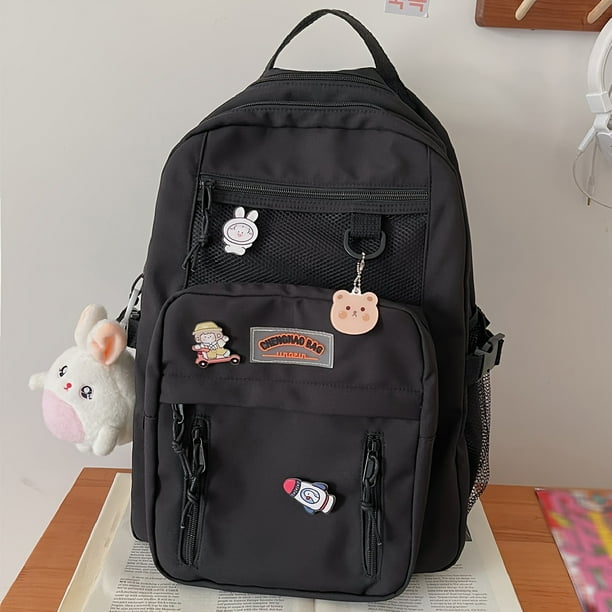 Kawaii Cute Cartoon Backpack, Aesthetic Preppy Back To School Daypack, Casual Travel Knapsack & Laptop Bookbag For Students Girls