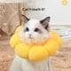 thumbnail image 2 of Collar de estilo floral cómodo ajustable para gatos cachorros cuello protector con cono de recuperación suave para mascotas (amarillo, pequeño), 2 of 3