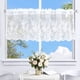 thumbnail image 1 of Xiao Hua Cortina de Encaje con Bordado de Flores, Cortina Corta Translúcida con Hilo de Encaje, Adecuada para Decoración de Dormitorio y Cocina, Blanca, 1 Pieza, 53.94 x 35.43 Pulgadas, 1 of 4
