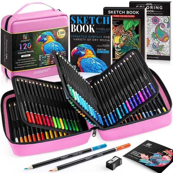 Set De Lápices De Colores De 136 Piezas Núcleo Suave A Base De Aceite