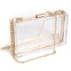 thumbnail image 1 of Bolso de mano transparente de acrílico para mujer, bolso de hombro con correa de cadena dorada extraíble., 1 of 7