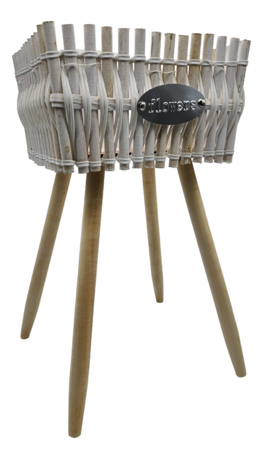 Fliperex - Macetero Pedestal Madera Rustico Porta Macetero Grande