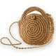 thumbnail image 2 of Bolso bandolera redondo de paja para playa - Bolso bandolera de paja de verano con cremallera para mujer, 2 of 7