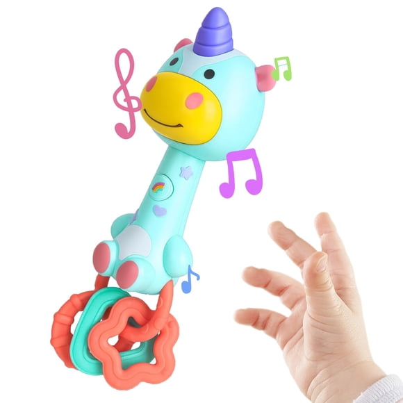 Juguete sonaja musical Pemvynx, lindo unicornio para bebé de 6 a 18 meses