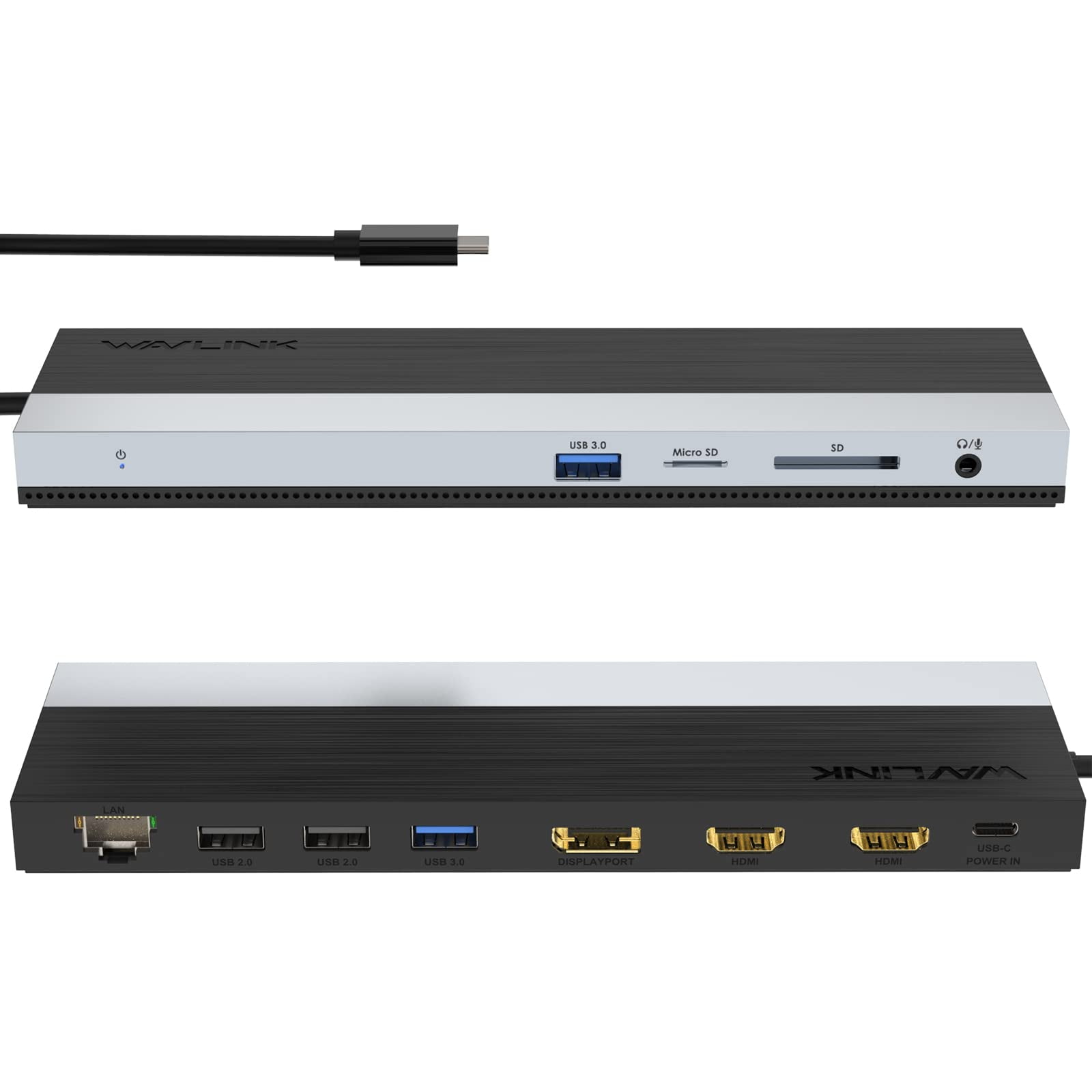 Estación De Acoplamiento Wavlink Usb-c De Triple Pantalla Pd 85 W 12 En 1