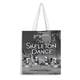 thumbnail image 1 of Spooky Skeleton Family Dancing Bolso de tela con estampado de lienzo para mujer, bolsa de compras reutilizable y estética, con cremallera interior, regalo para mujer, 35 × 40 cm., 1 of 6
