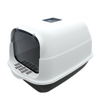 Magideal - Caja De Arena Para Gatos Con Tapa, Bandeja De Arena Para Gatos, Inodoro Para Gatos Completamente Cerrado, Extraíble, Fácil De Limpiar Con Puerta, Caja Negro