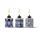 thumbnail image 1 of Linterna de exterior de la marca TIKI Glass Tiedye Blue, paquete de 3, 1 of 5