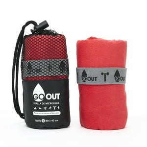 Go Out Toallas Microfibra - Toalla De Microfibra 100% Material Reciclado, Tamaño S Roja