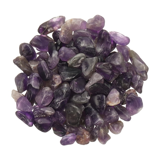Uxcell Chips de Cristal Piedra 0.44 Lb Fluorita Grava de Acuario Rocas Amatista Púrpura 9-18 mm Destinado para Pecera