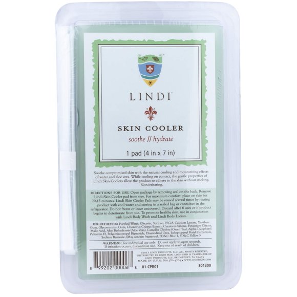 Hidrogel Cooler Pad Lindi para refrescar la piel con aloe vera, 4 x 7 cm