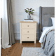 thumbnail image 1 of Velador "Rose" 3 Cajones Mesa de Noche de Madera Maciza Estilo - Beige - 50x40x70 cm, 1 of 3