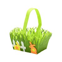 Bothyi - Cesta De Dulces De Huevo De Pascua Con Asa, Cestas De Juguetes De Tela No Tejida, Conejito Naranja