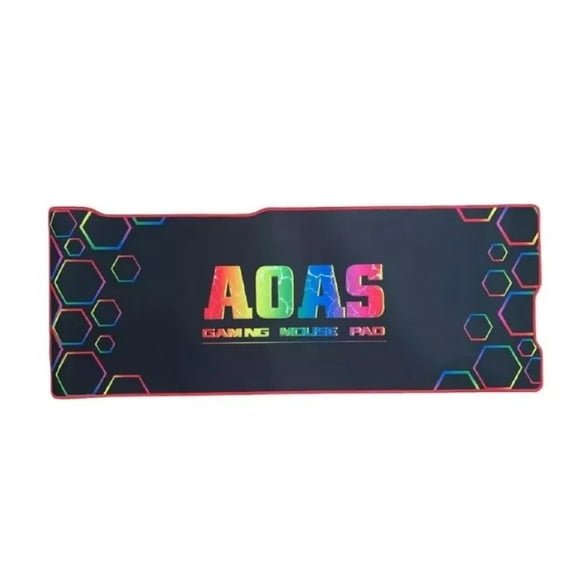 Mouse Pad Gamer Xl Aoas Alfombrilla Diseño 80x30 Negro Con Letras