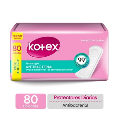 Protector Diario Antibacterial 80 Un Kotex
