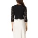 thumbnail image 3 of INSPIRE CHIC Encogimiento de Encaje para Mujeres, Abierto al Frente, Manga 3/4, Floral, Bolero Corto para Oficina de Navidad, Talla XS, Negro, 3 of 6