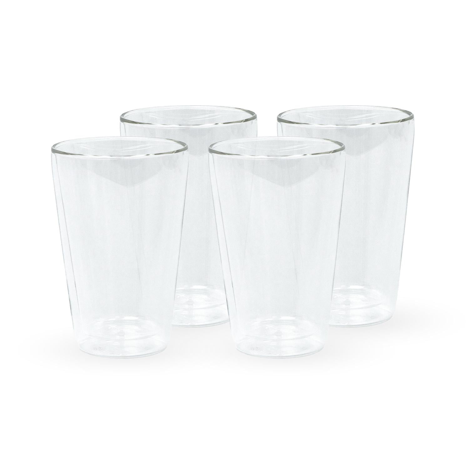 Set 4 Vasos Vidrio Doble Pared 400 Ml Simplit