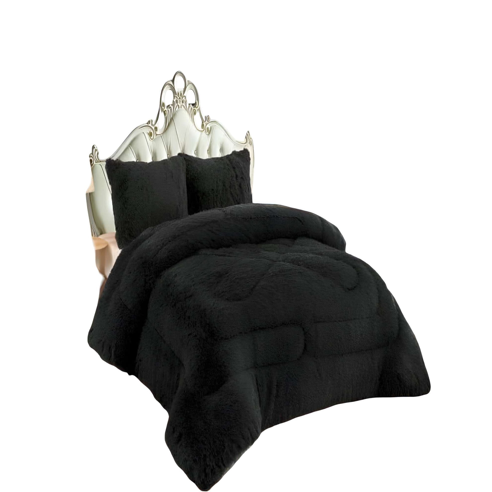 Genérico - Cobertor Peludos Premium 2 Plazas 230cm X 250cm Color Negro