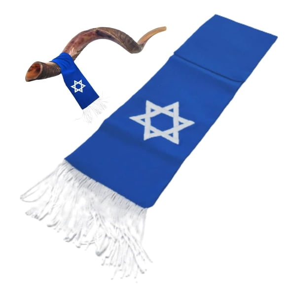 Shofar PROSHOFAR Decoración de Cuerno con Bandera 25-30 cm