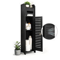 Baima - Mueble Organizador Vertical Con Puerta 80X18X18 Cm Negro