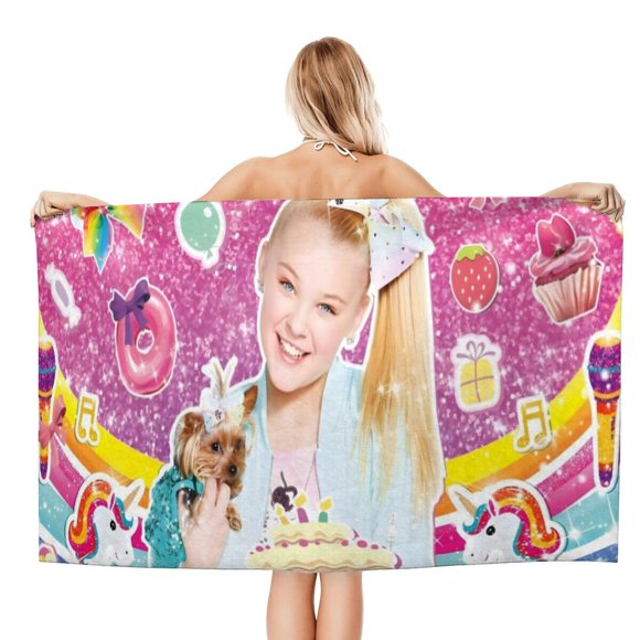 JOJO Siwa Toalla de playa de secado rápido con diseño temático, regalo para mujeres y niñas, ideal para cumpleaños, fans, amantes de la música, uso en la playa o al aire libre, 78 × 160 cm