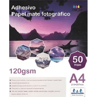 Genérico - Papel Fotográfico Adhesivo Lee Centro Mate 120Grs A4 50 Hojas Blanco