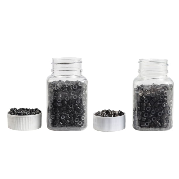 1000 cuentas de silicona para extensiones de cabello humano con microeslabones, 5 x 3 x 3 mm