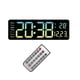 thumbnail image 1 of Reloj De Pared Grande Con Control Remoto Calendario Temporización De Temperatura Pantalla LED Cian, 1 of 3