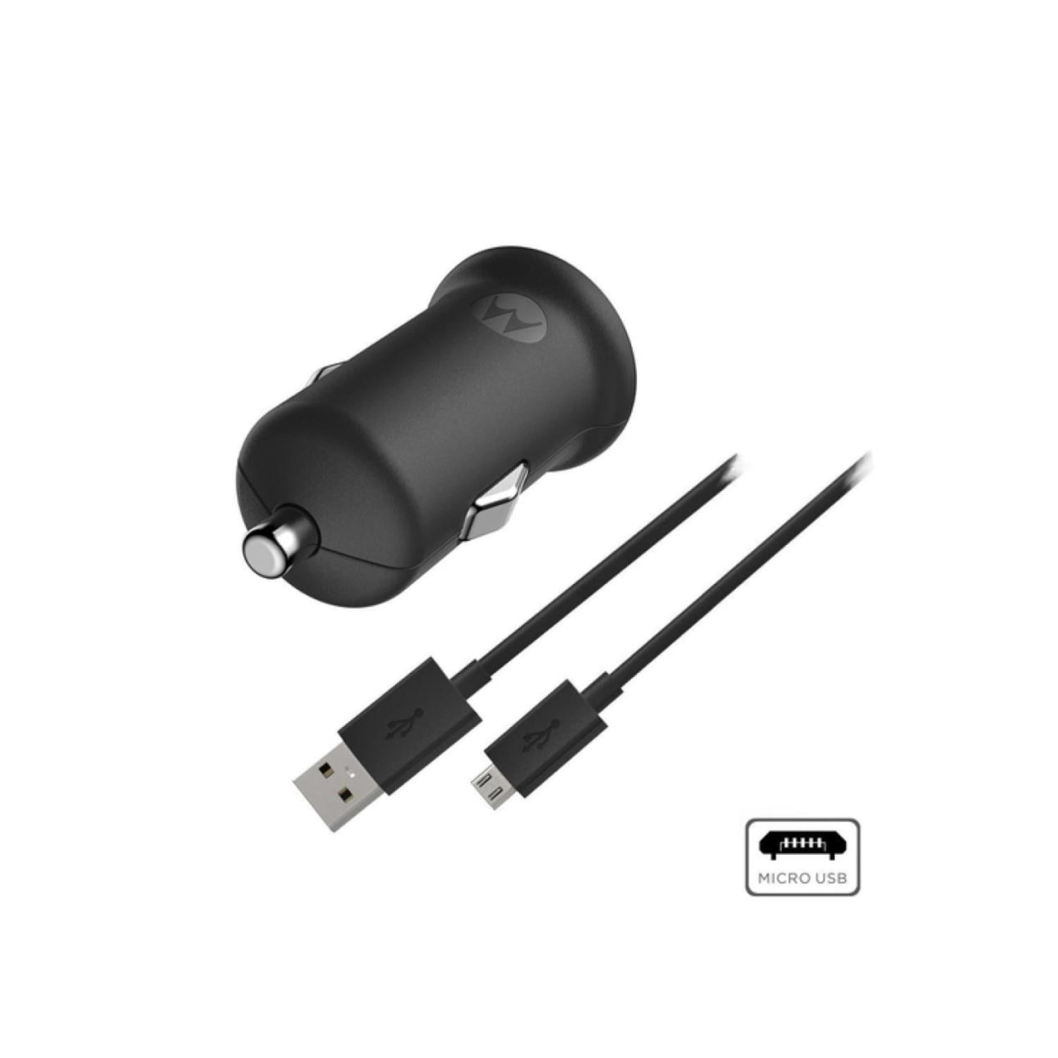 Cargador Para Automovil Carga Turbo Micro Usb Negro Motorola