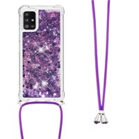 Funda Foxdock Para Samsung Galaxy A71 5G Con Cuerda Ajustable, Brillo Líquido, Protección Antigolpes Y Lente – Ideal Para Regalo